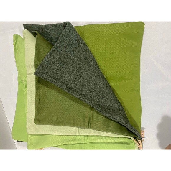 Set of 6 New Green  18”x18” 100% Organic Cotton Velvet Throw  Covers by TAVIS - Picture 11 of 12